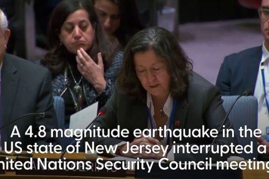 Earthquake interrupts UN Security Council meeting after hitting US east coast